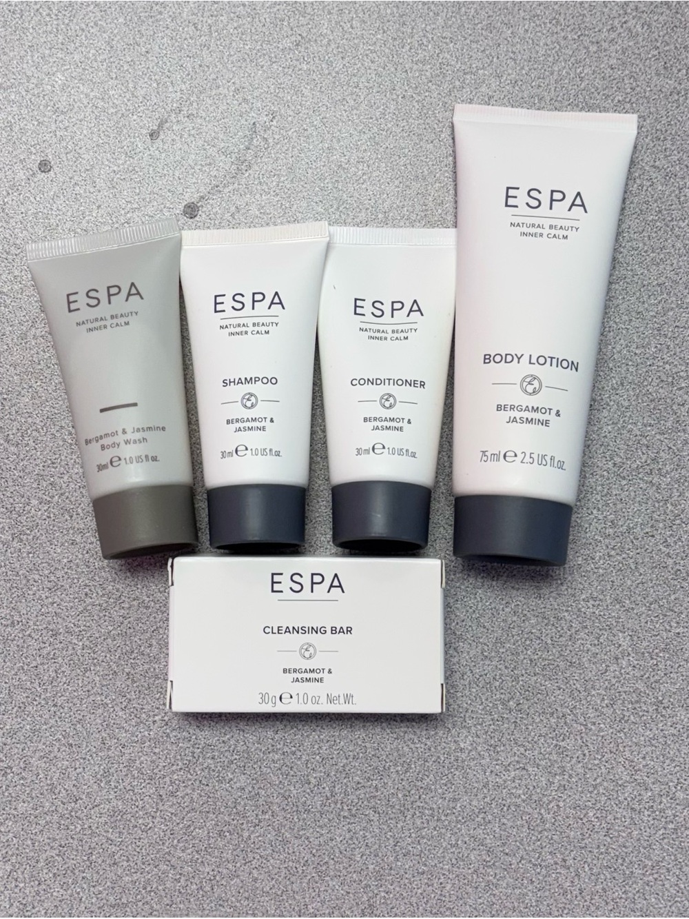 ESPA Bergamot & Jasmine Travel Bath & Body Set — White
